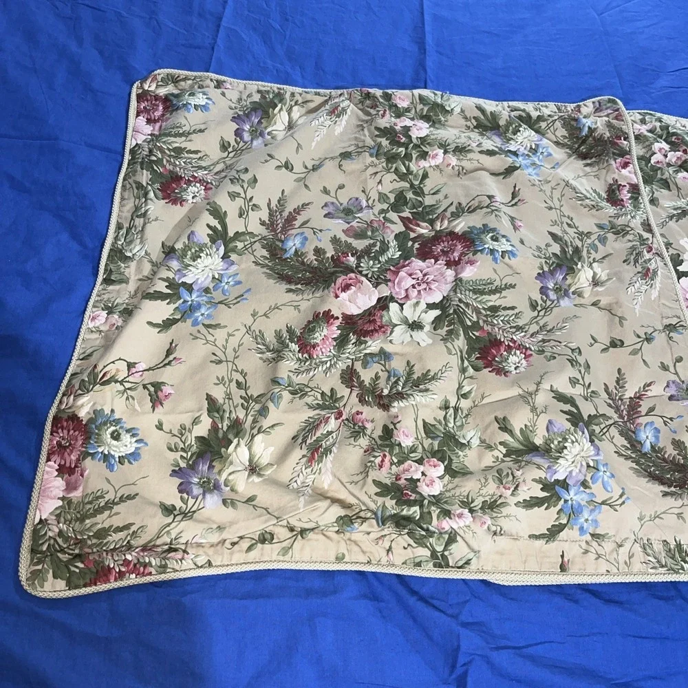 Vintage Ralph Lauren ADRIANA Floral Pillow Shams Cotton European Size Set Of 2